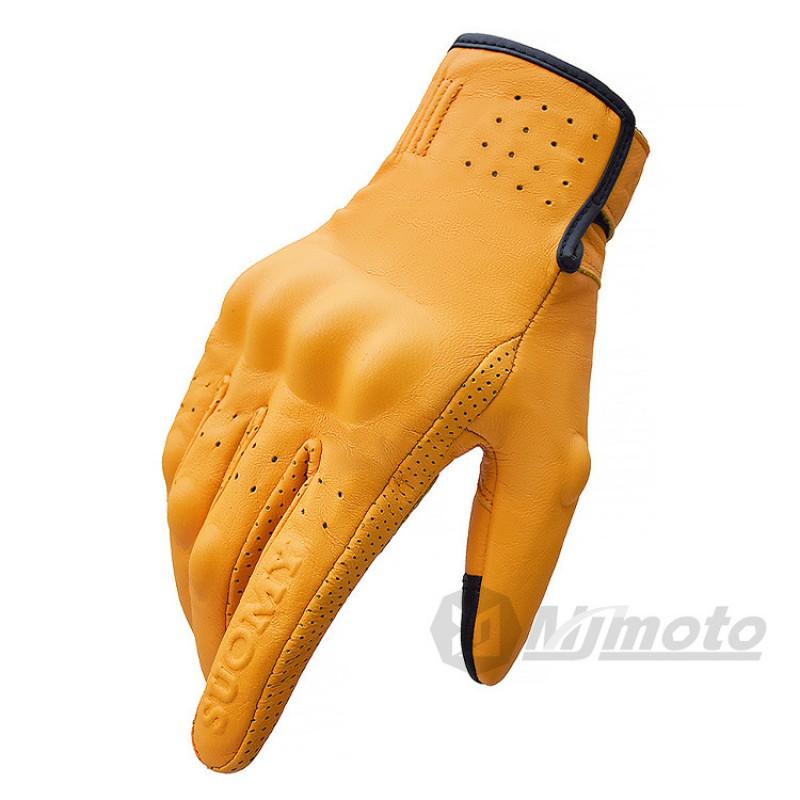 Real Leather Motorcycle Riding Gloves Men Women Breathable Short Style Touchscreen Compatible