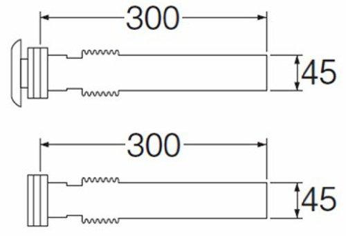 SANEI Bath Connection Pipe, for Bathtub and Boiler Connection, Stainless Steel, 45mm Diameter, 300mm Length, T40-3-300