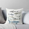 Ocean Shark Pillowcase 40x40cm Marine Life Print Throw Cushion Cover Nautical Beach Decor Gifts Watercolor Art