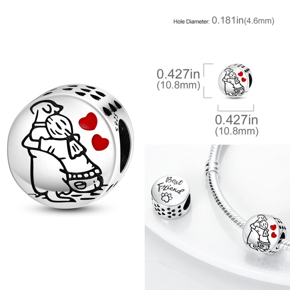 Copper Charms Love Mother Family Sister Heart Beads Fit Original Bracelet Diy Woman Jewelry Gift