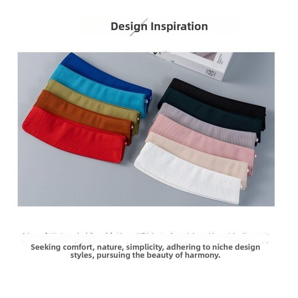Lapel Design Detachable Fake Collar Elegant Solid Color Shirt Faux Collar Removable Korean Style Necktie Collar