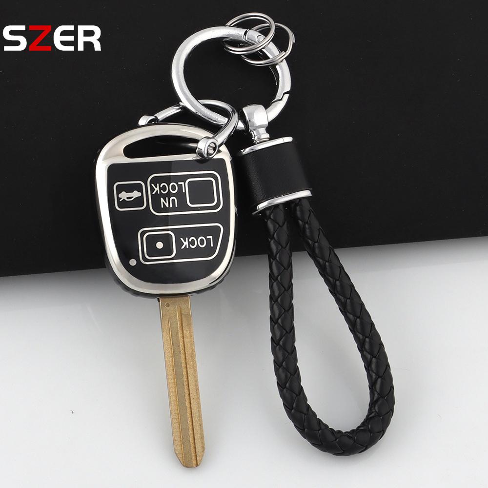 Tpu Car Key Case Cover Shell Fob For Toyota Yaris Rav4 Passo Avensis Corolla Tacoma Toy40 Toy43 Toy47 Toy48 Accessories Keychain