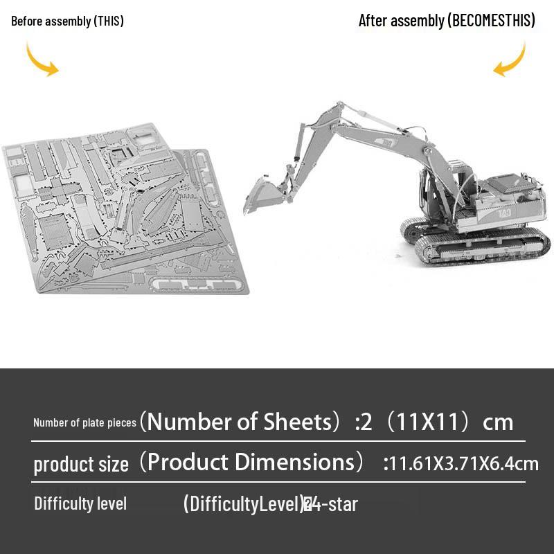 

Металлический DIY Экскаватор Строительная Машина 3D Пазл