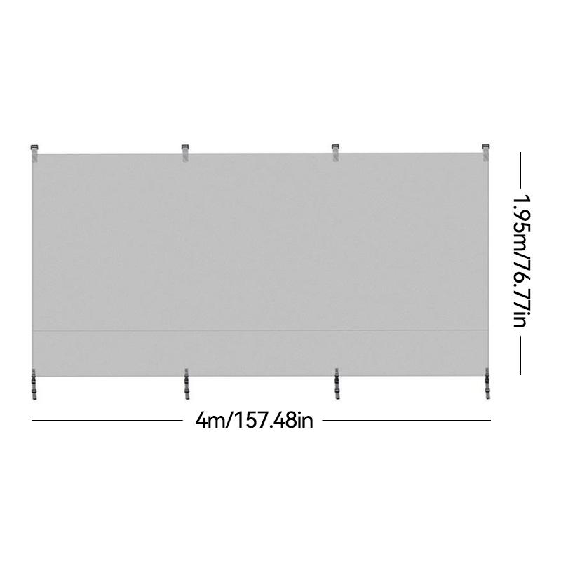 RV Caravan Sunshade Sunshade Mesh with Plastic Loop Storage Bag Floor Nails Nylon Rope Waterproof Durable Simple Version 4x1.95m