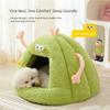 Cartoon Theme Pet Bed Warm Shelter House For Dog Cats With Semi Enclosed Design Cold Weather Pet Cave Home Decoration