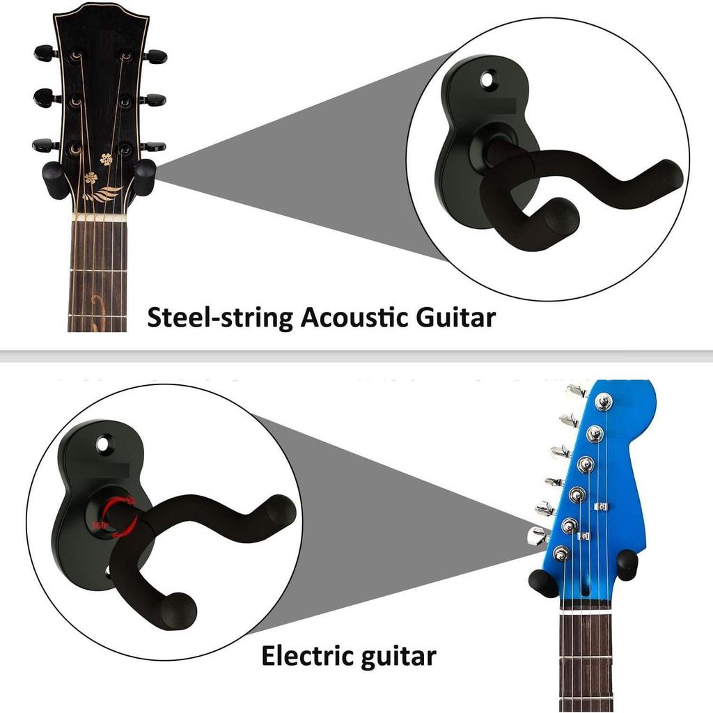 Gitarren- und Ukulele-Wandhalterung mit Metallbasis