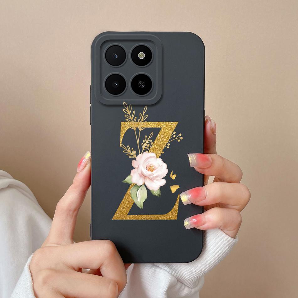 Pro Honor X5B Plus X5 Pouzdro Jednoduché Jméno Písmeno Měkký Hladký Tekutý Silikon Nárazuvzdorný Zadní Kryt Telefonu Pro Honor X 5 X5bPlus Capa