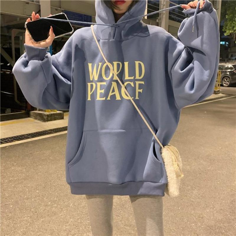 

Женские свободные свитера с длинным рукавом и капюшоном с круглым вырезом, женские топы, однотонные толстовки XXL синий