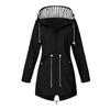 Dames Regenjassen met Capuchon Lichtgewicht Buiten Waterdichte Windjack Effen Trenchcoat Jas Grote Maten