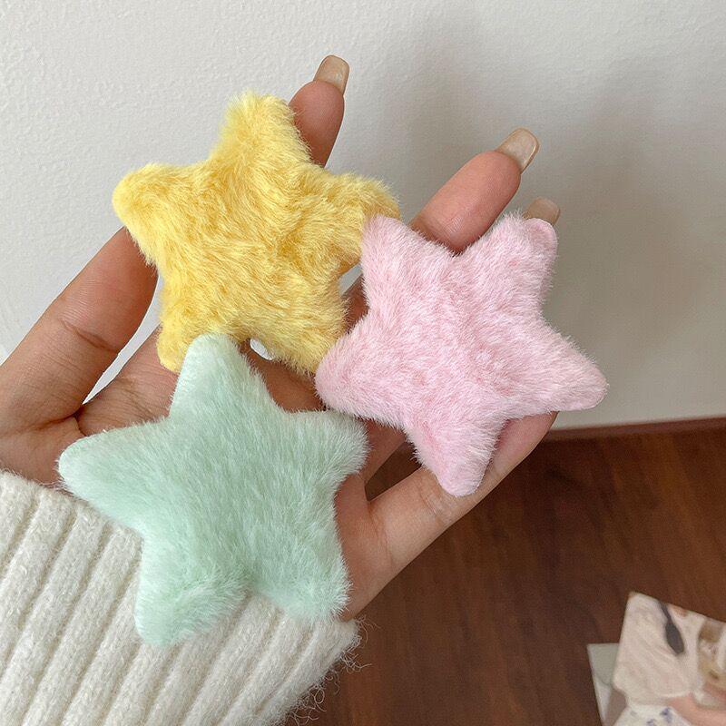 Plush Star Hair Clip - Cute Five-Pointed Autumn/Winter Style Side Clip for Girls