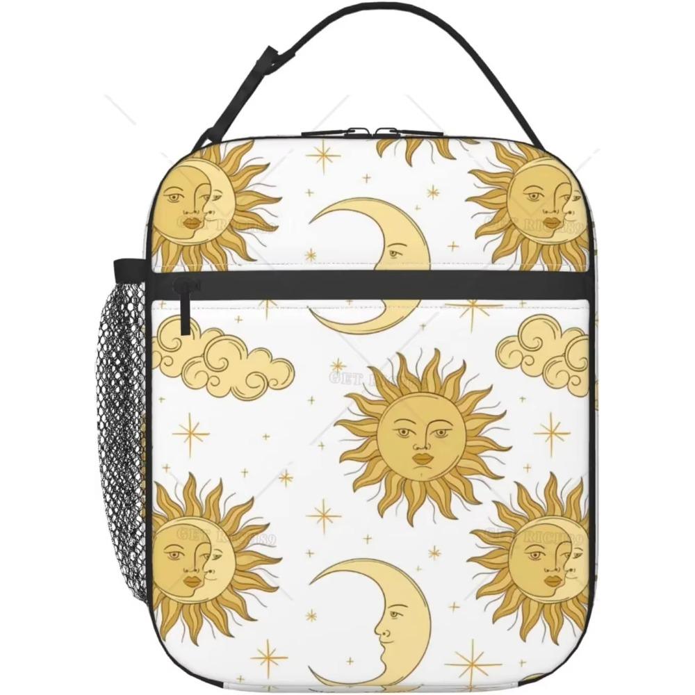 Mystical Moon Sun Lunch Bag Insulated Large Capacity Lunch Box for Women Men Reusable Portable Cooler Bag for Office Picnic