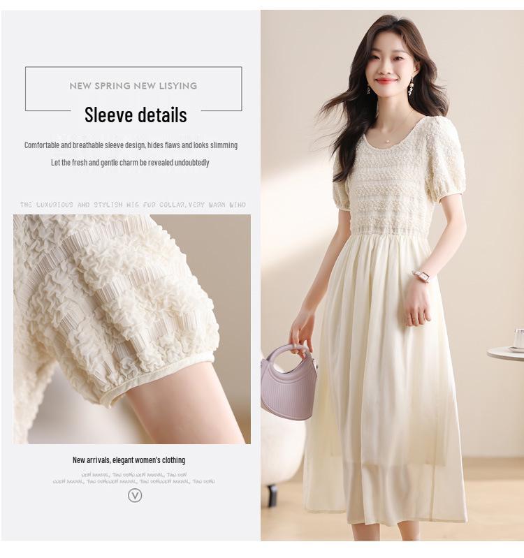 Vestido blanco drapeado de verano para mujer - Elegante diseño de inspiración francesa