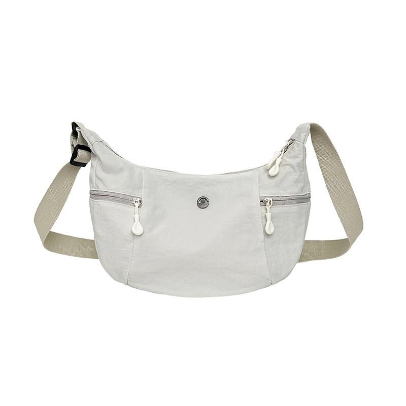 Nylon Shoulder Bag For Women With Zipper Closure Casual Crossbody Purse Handbag