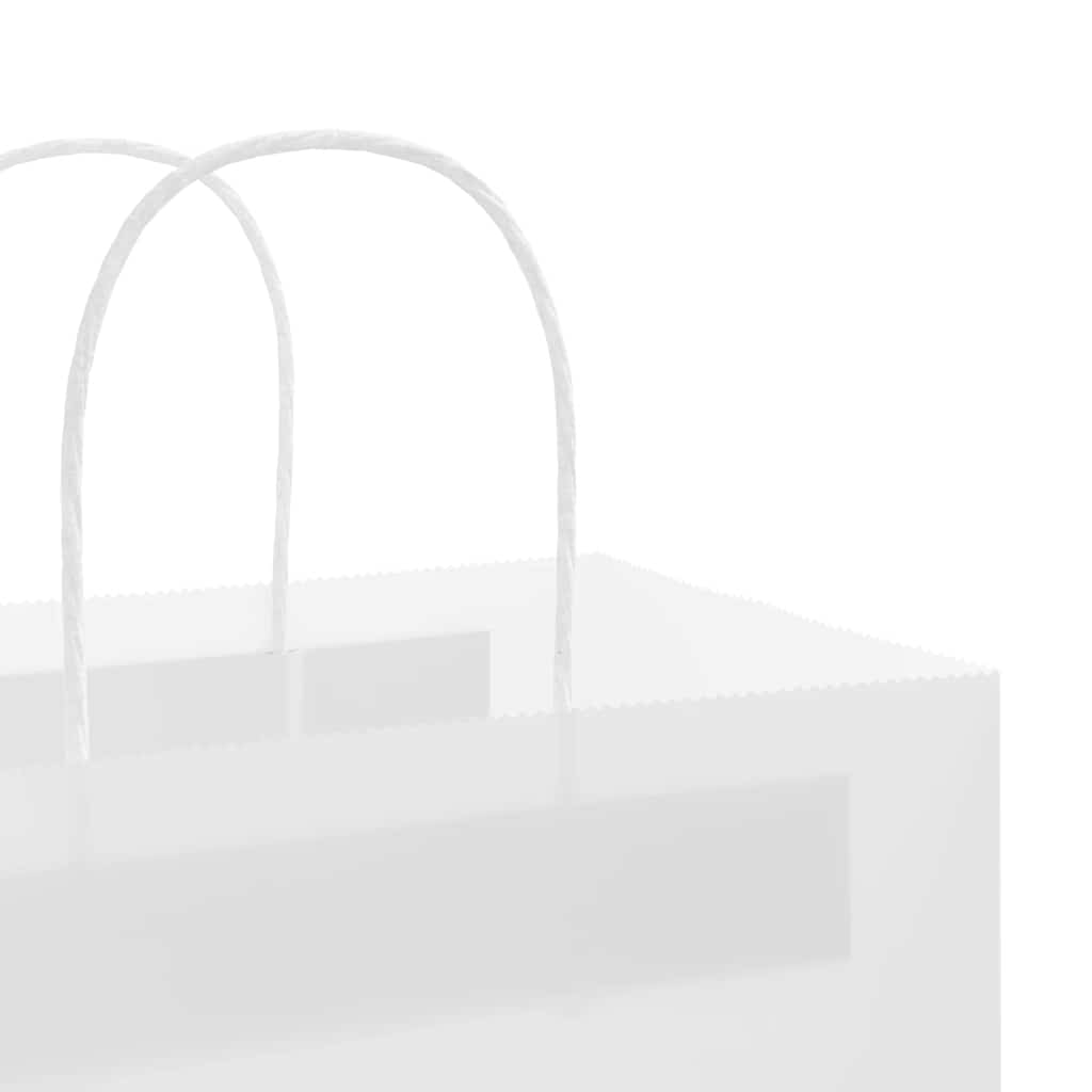 Paper Shopping Bags 250 Pcs with Handles White 32 X 22 X 28 Cm