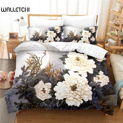 Elegante Bloemen Beddengoed Set Dekbedovertrek Set 3d Beddengoed Digitale Print Bedlinnen Queen Size Beddengoed Set Mode Design