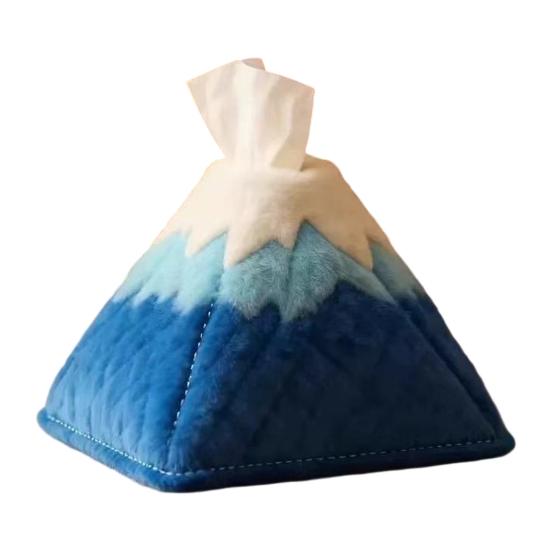 Tissue Box Mountain Design Organizer Multi-Purpose Foldable Soft Plush Storage Tissue Holder B