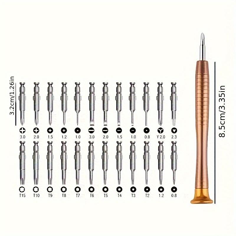 25in 1 Precision Repair Tool Kit Screwdriver Set - Metal and Plastic Security Torx Heads for Electronics, Eyeglasses and More