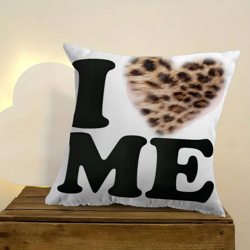 Fashion Cool Leopard Print Personalized Picture Text Home Decorative Pillows Household Gifts 45X45Cm
