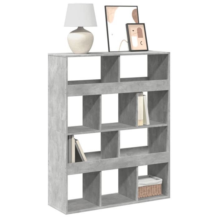 VidaXL Bibliothèque gris béton 100x33x125,5 cm bois d'ingénierie 3309360