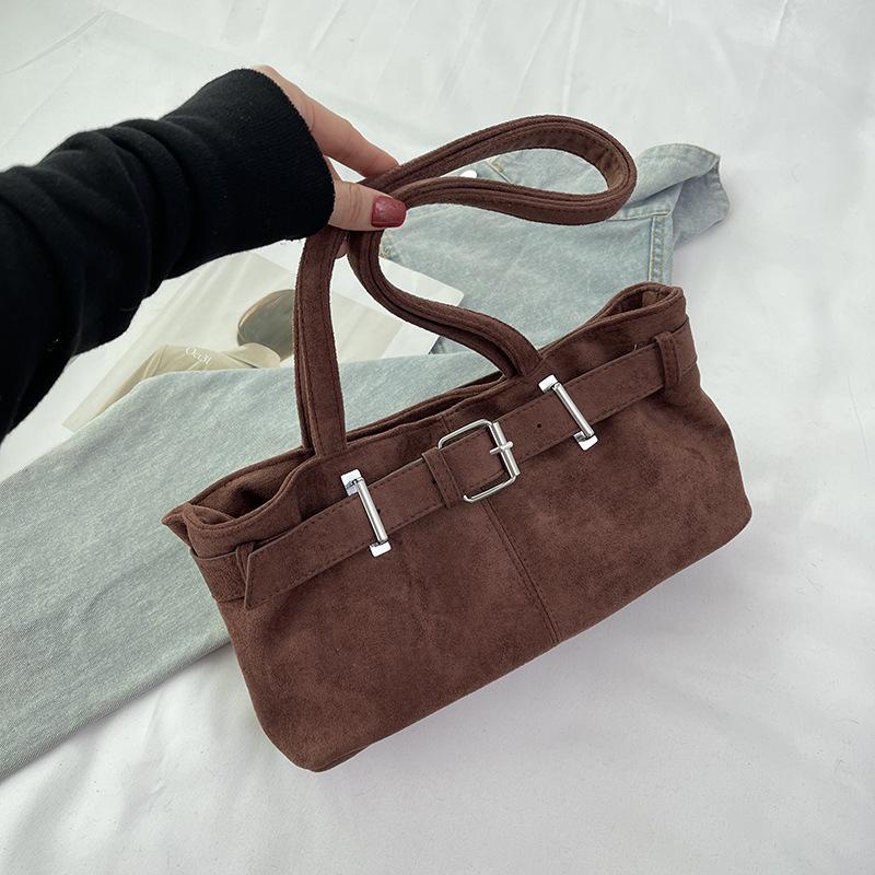 Autumn and winter new armpit bag, high-end retro suede bag, niche design shoulder bag