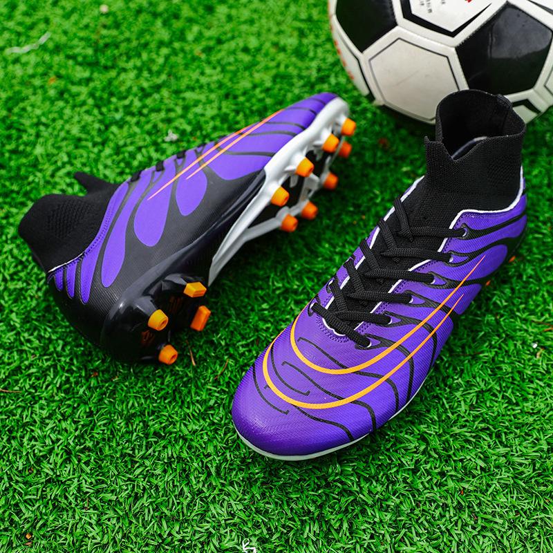 2025 New High-top Assassin Football Shoes Men's Autumn AG Spikes Lightweight Non-slip Professional Training Football Shoes
