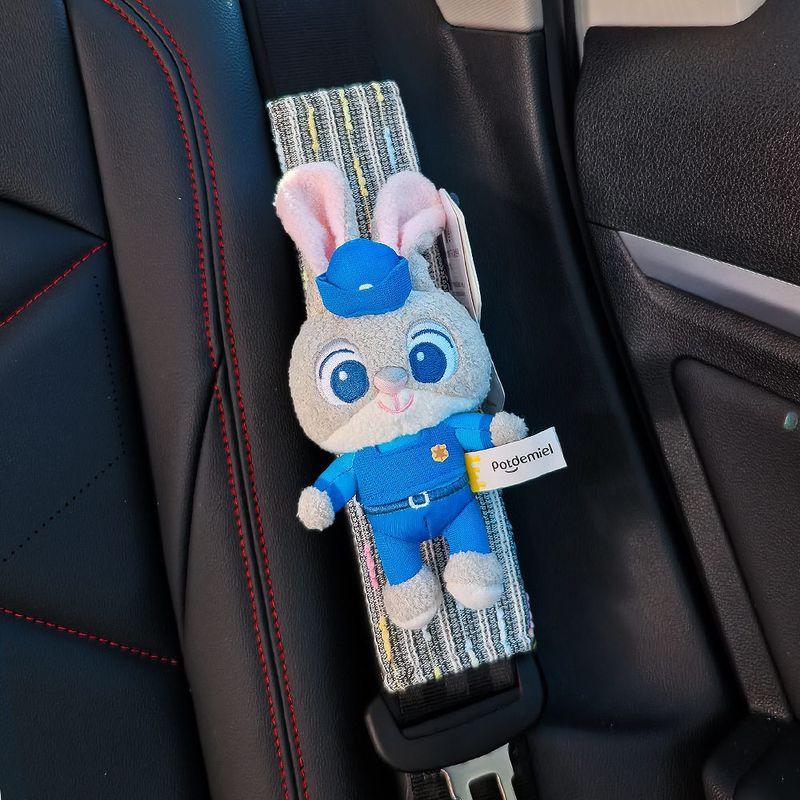 Zootopia Judy Nick Cute Shoulder Pads Car Seatbelt Shoulder Pads Plush Car Interior Decoration Judy-Black Candy Shoulder Cover