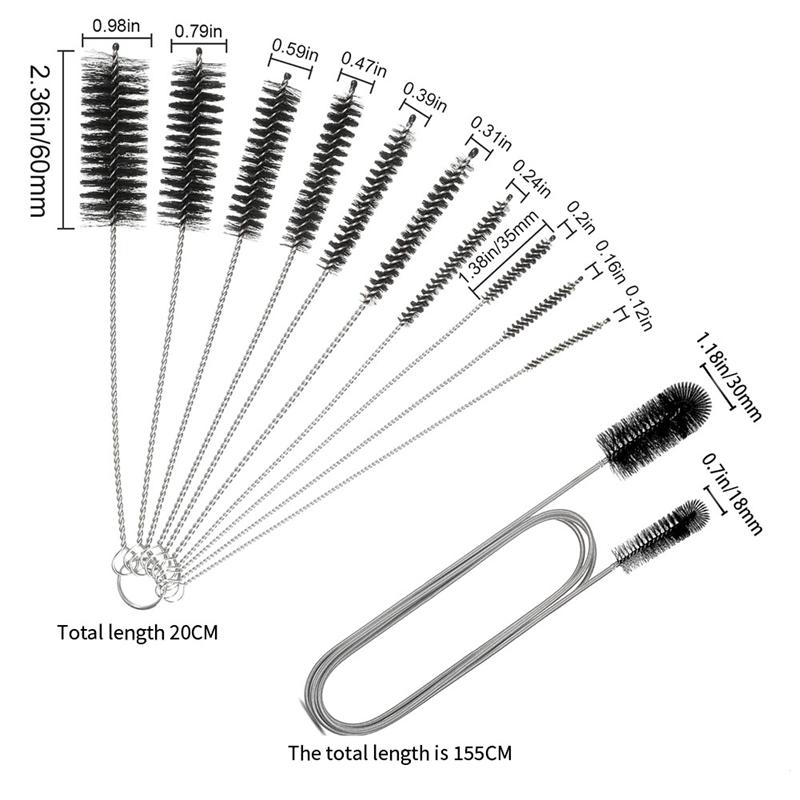 ABWR-1 SET Flexible Drain Hair Brush Straws Cleaner Set Extra Long Pipe Dredge Cleaner Spring Cleaning Brush Sink Cleaning Brush