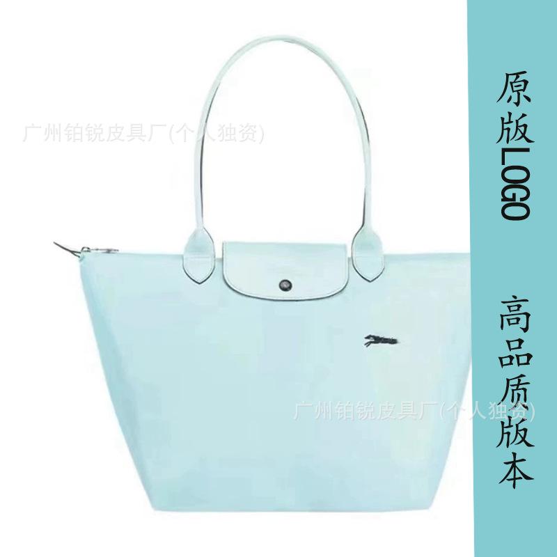 Dragon Inlaid Week Nylon Leather Handbag Embroidery Large Capacity Tote Bag Waterproof Folding Shoulder Bag Women