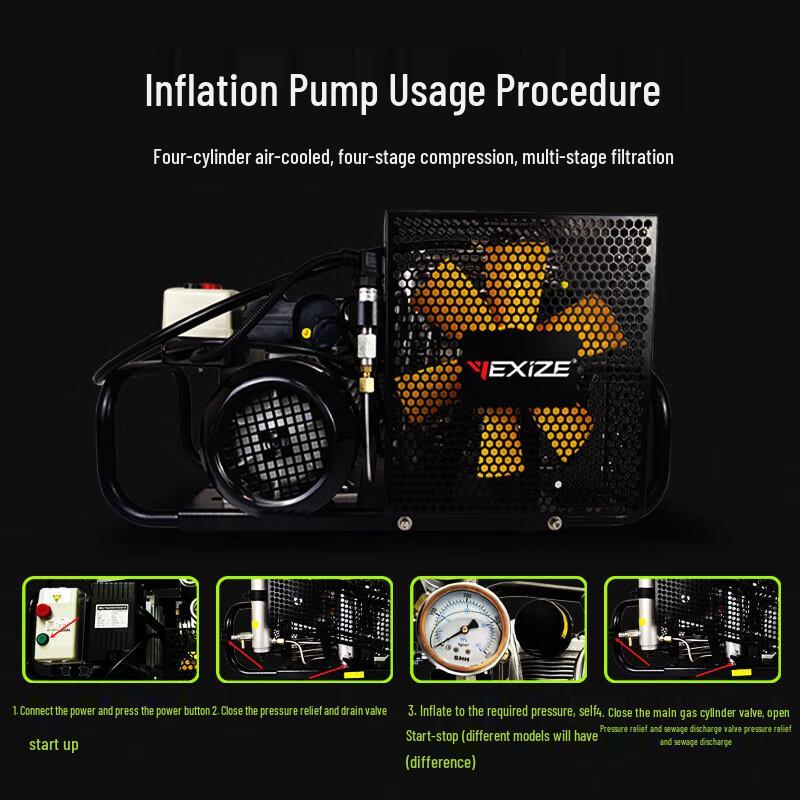 YEXIZE High-Pressure Air Compressor for Diving & Firefighting