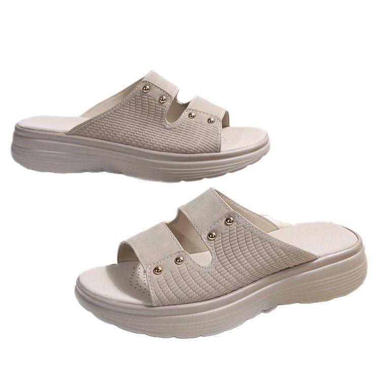 2025 new foreign trade summer platform slippers women's shoes platform word with casual slippers wear cool slippers