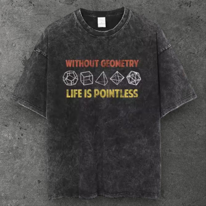 Unisex Geometry Slogan Oversized T Shirt Acid Washed Black Y2K Retro S-3XL S разноцветный