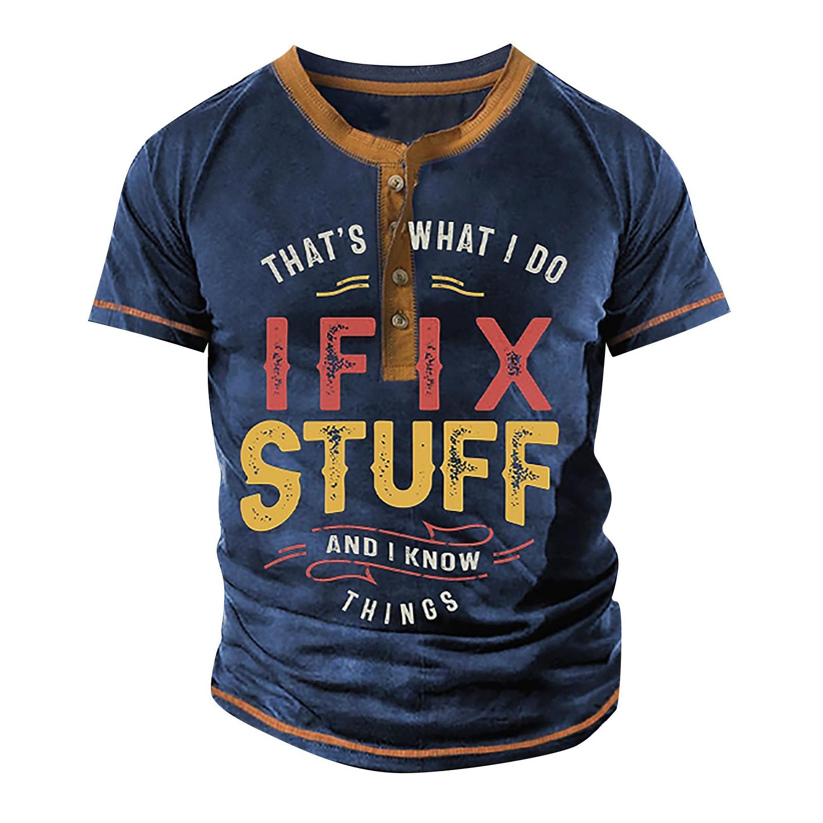 

Чоловіча футболка Футболки з графічним текстом Чорний військовий Зелений басейн Темно-сірий 3D-друк Вуличний повсякденний одяг з короткими рукавами і ґудзиками Базовий одяг XXL синій