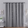 Double Layer Curtains with Star Cut-Outs Blackout Rod Pocket Drapes Projects Beautiful Starry Patterns Home Window Decor