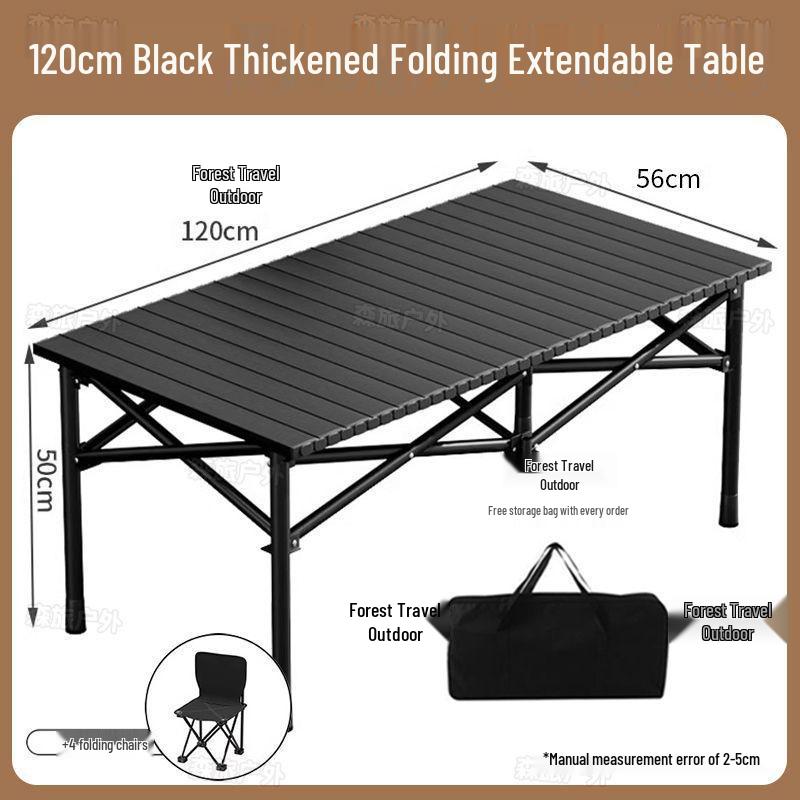 Egg Roll Portable Folding Table and Chair Set for Camping and Picnics