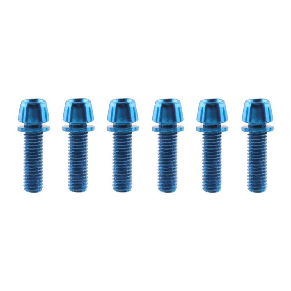 

6pcs/set M5 * 17MM Bicycle Handlebar Screws Bicycle Disc Brake Caliper Bolt Mountain Bike blue-Titanium-plated