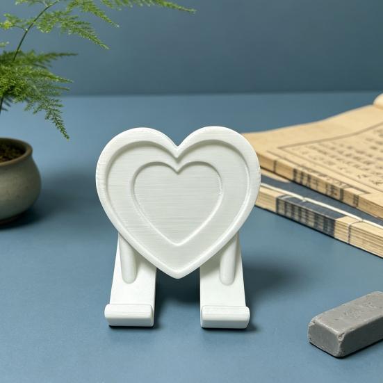 Heart Cell Phone Holder 3D Printed Love Heart Shaped Mobile Phone Stand Valentine's Day Gift for Home Office Desktop Decoration