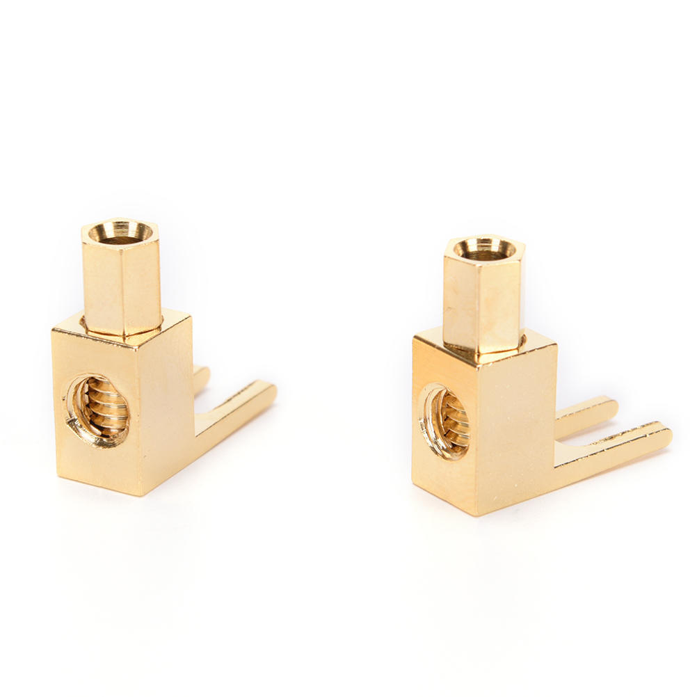 5X Banan til spadevinkeladapterplugg Høyttalerkabelkontakt 4 mm Salg