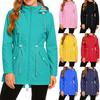 Dames Regenjassen met Capuchon Lichtgewicht Buiten Waterdichte Windjack Effen Trenchcoat Jas Grote Maten