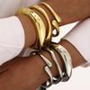 Smooth Water Drop Bangle For Women Gold Silver Color Exaggerated Geometric Bracelets Party Female Punk Jewelry Gifts