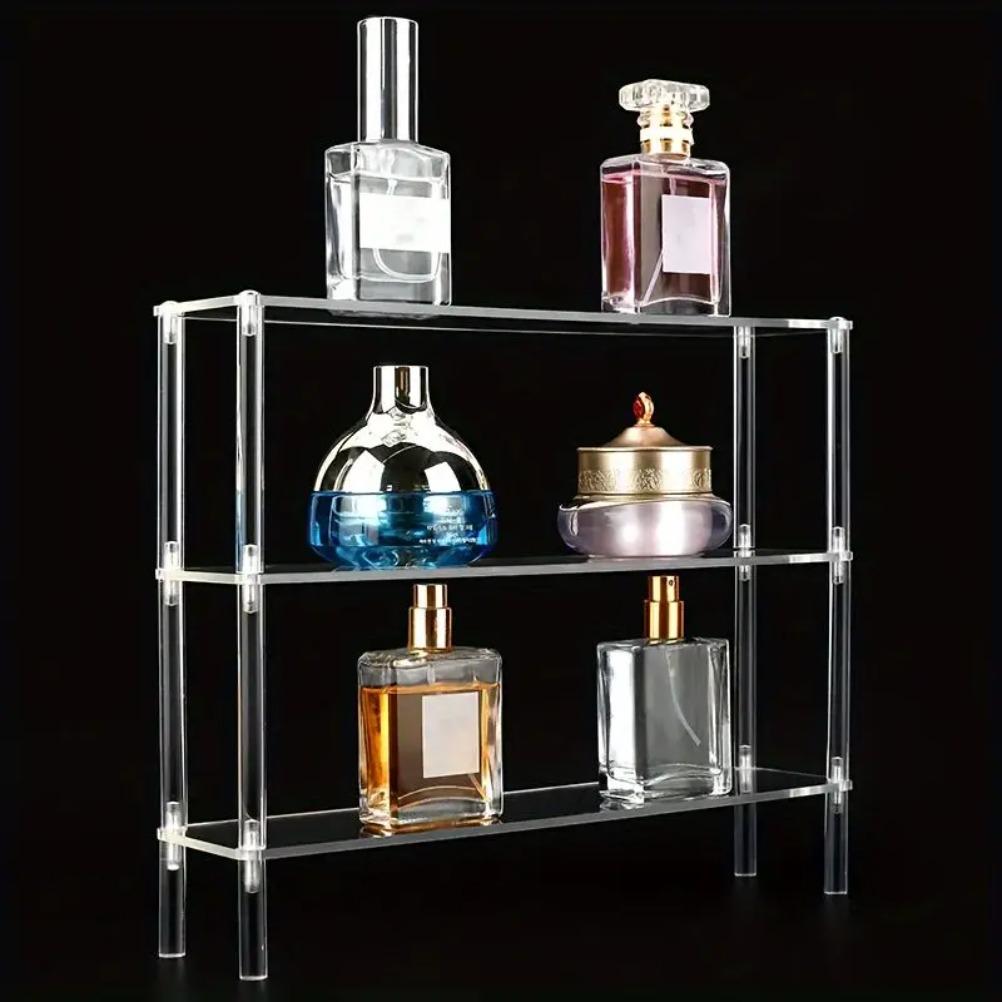 Acrylic Multi Functional Display Stand Desktop Perfume Organizer Transparent Layered Shelf Collectibles Model Stand Holders