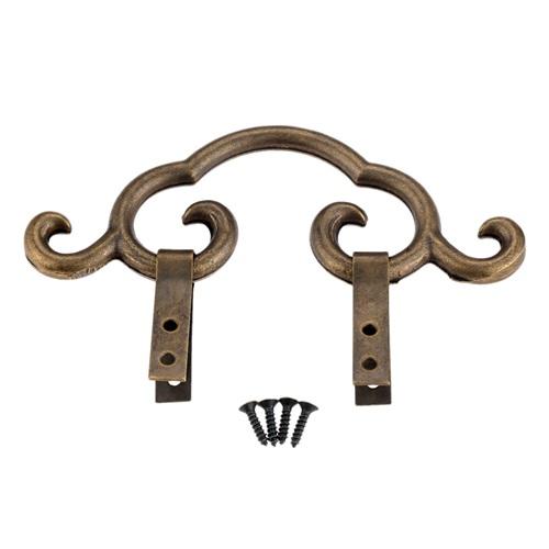 

DRELD 1Pc Vintage Brass Antique Picture Painting Mirror Frame Hanger Hanging Hook Bronze Chinese Furniture Hardware 112*42mm