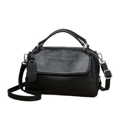 Sac à main en cuir véritable pour femme Nouveau Sac d'épaule bandoulière à la mode Portefeuille en cuir de vachette souple grainé