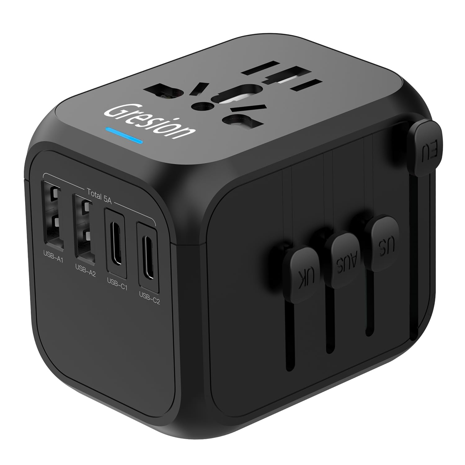 

Gresion Conversion Overseas Travel Convenient Travel Power Conversion for Business Worldwide Outlet C 2C Port Plug, Travel, Multi-Conversion Plug, чорний