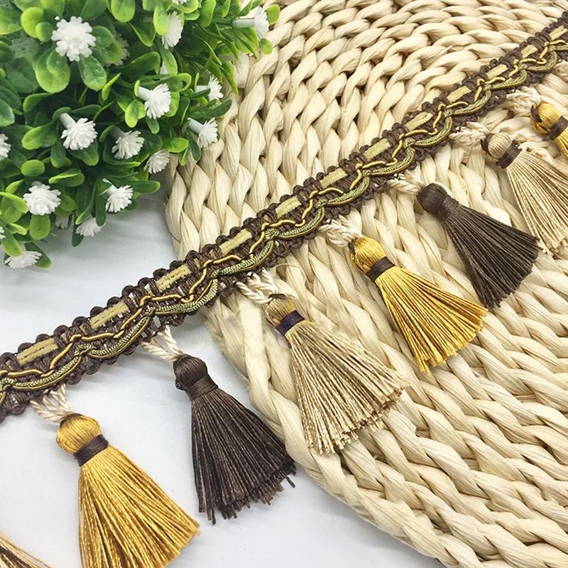 11 Meter Quasten-Spitzenborte Handgefertigt DIY Spitzenbesatz Quastenfransen Kleidung Vorhang Tischpolsterung Sofa Dekoratives Zubehör