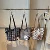 New Style Plaid Tote Bag: Versatile, Large-Capacity, Retro Shoulder Handbag for Women