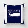 Home Decor Compass Anchor Pillow Cover Blue Mediterranean Cushion Gift Sofa Office Accessory Ornament Short Plush Material