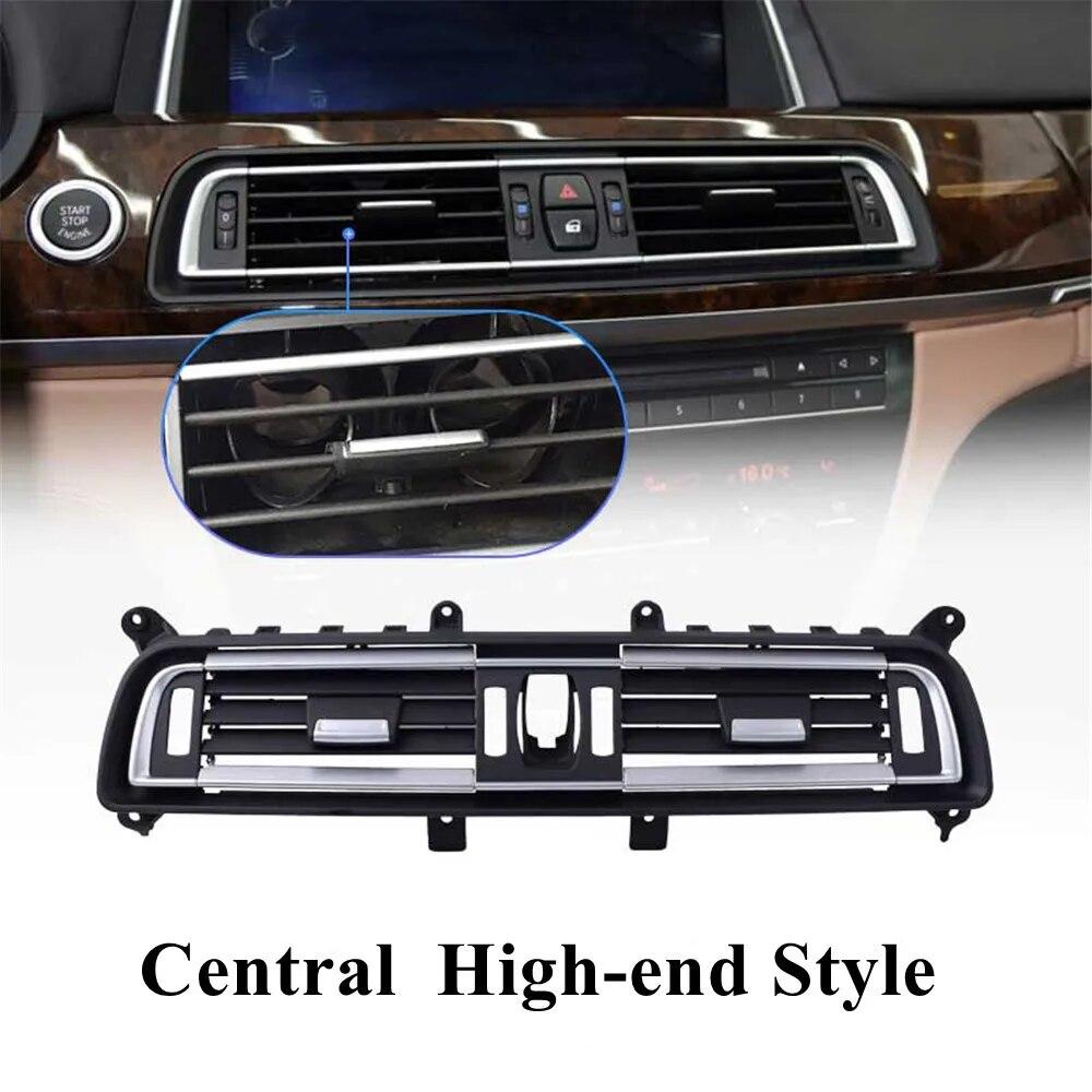 Full Chrome Front Center Air Outlet Vent Dash Panel Grille Cover For BMW 7 Series F01 F02 730 735 740 64229112151 64229115859