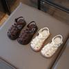 Woven Closed Toe Casual Summer Sandals For Little Girls Kids Beach Shoes