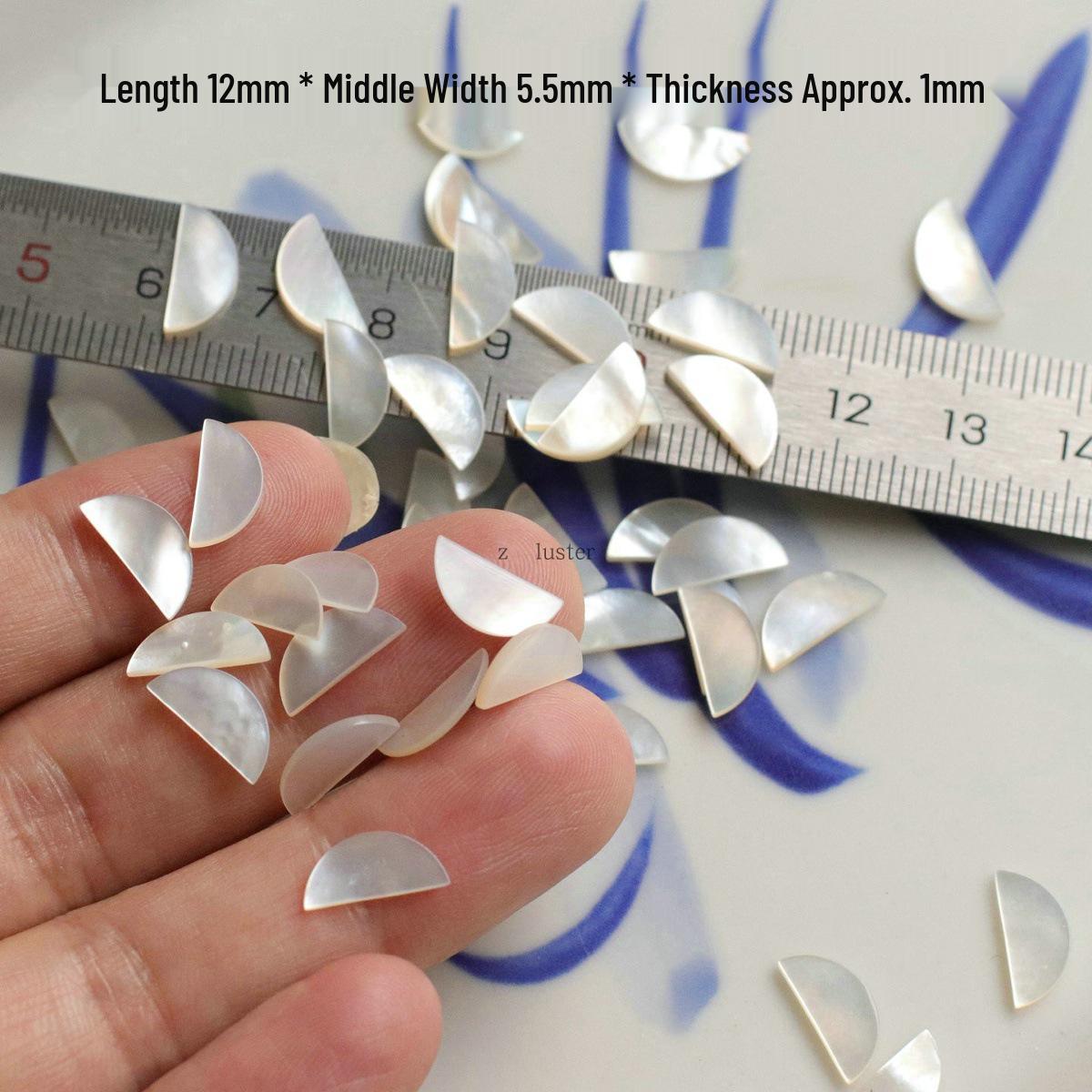 White Mother-of-Pearl Half-Round Shell Slices for Handmade Jewelry and DIY Accessories