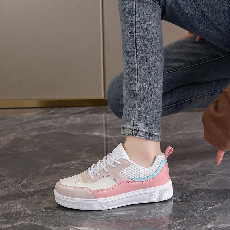 TUINANLE Sports Shoes for Women Lace Up Casual Leather Platform Sneakers Female Breathable Running Shoes